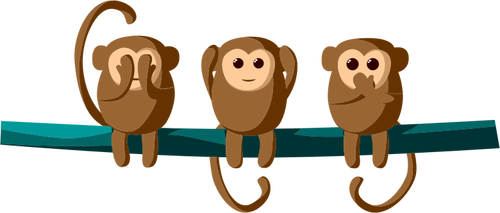 Three Cartoon Monkeys Clipart
