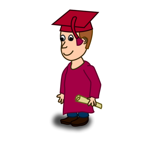 Graduation Student Comic Character Clipart