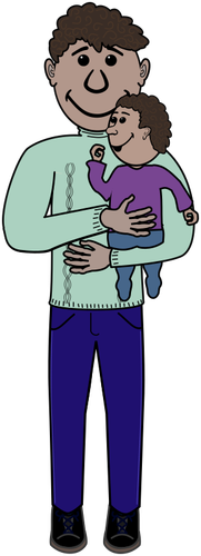 African Father And Kid Clipart