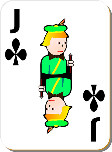 Jack Of Clubs Gaming Card Clipart