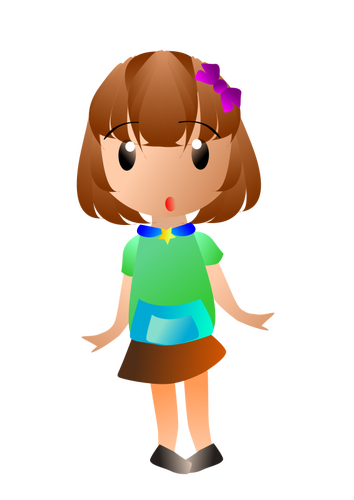 Girl With Ribbon Clipart