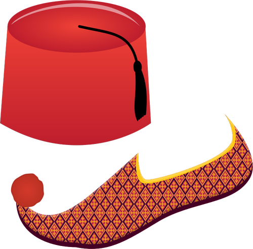 Fez And Turkish Shoe Clipart