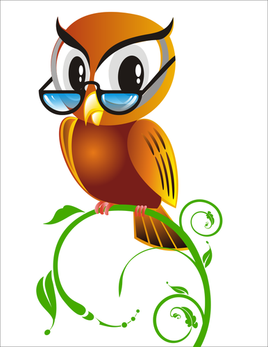 Owl With Glasses Clipart