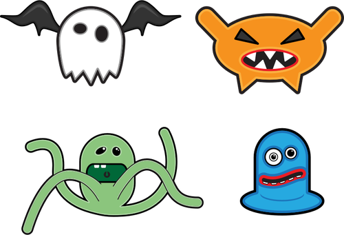 Cartoon Monsters Selection Clipart