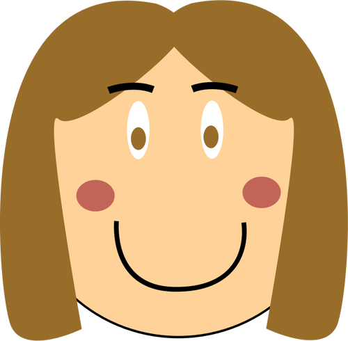 Cartoon Smiling Girl Head Clipart