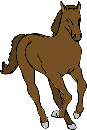 Of Young Horse Running Clipart