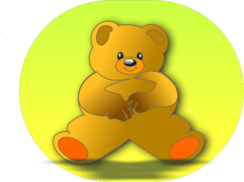 Of Teddy Bear In Green Circle Clipart