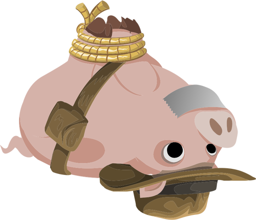 Of Pig Upside Down Clipart
