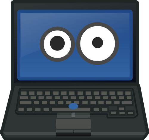 Laptop Eye Contact Clipart