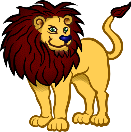 Golden Lion Cartoon Character Clipart