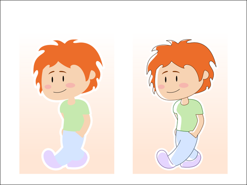 Of Cartoon Boy In Pastel Clothes Clipart