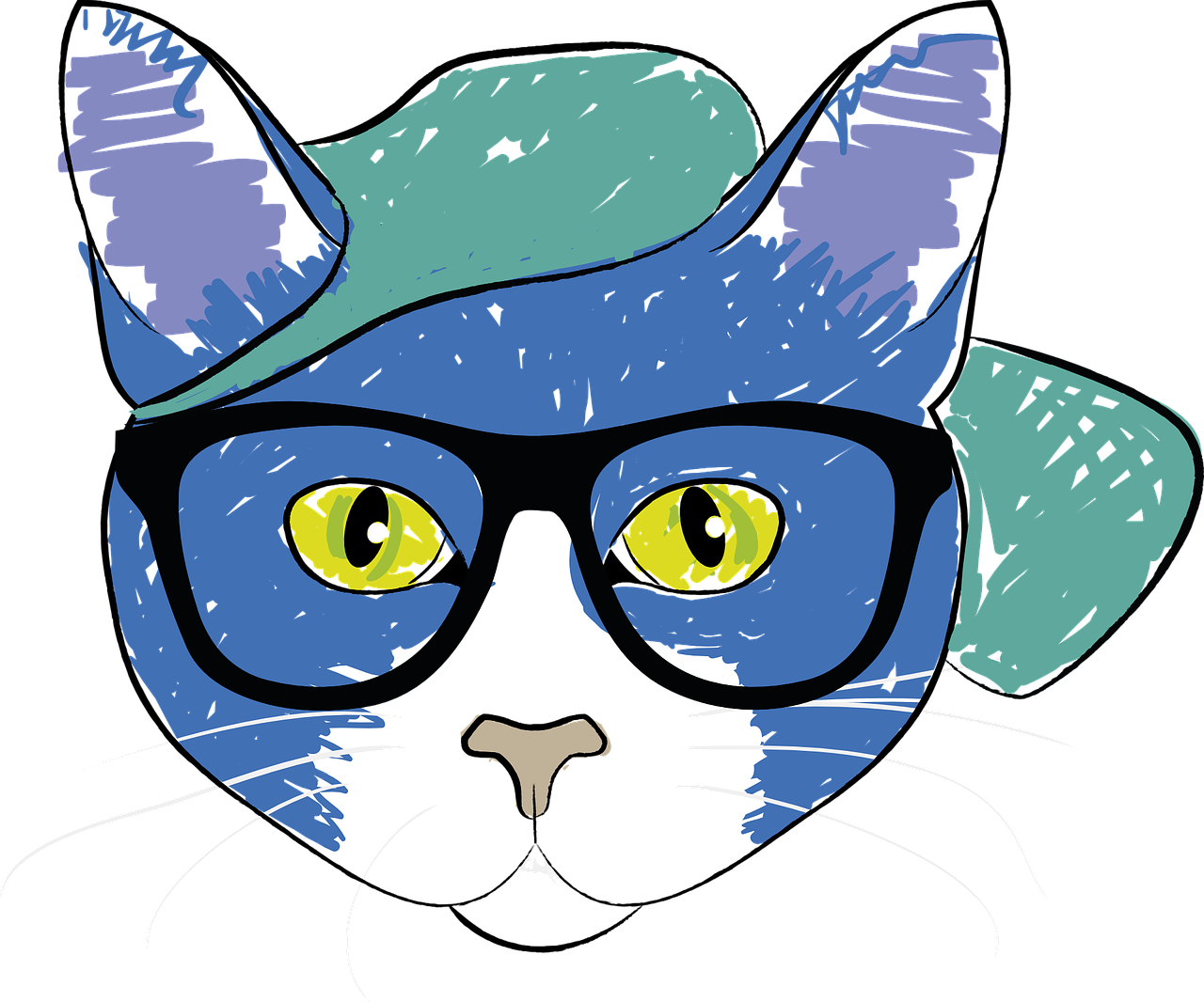 Wearing Sunglasses Pet Cat Kitten Glasses Clipart