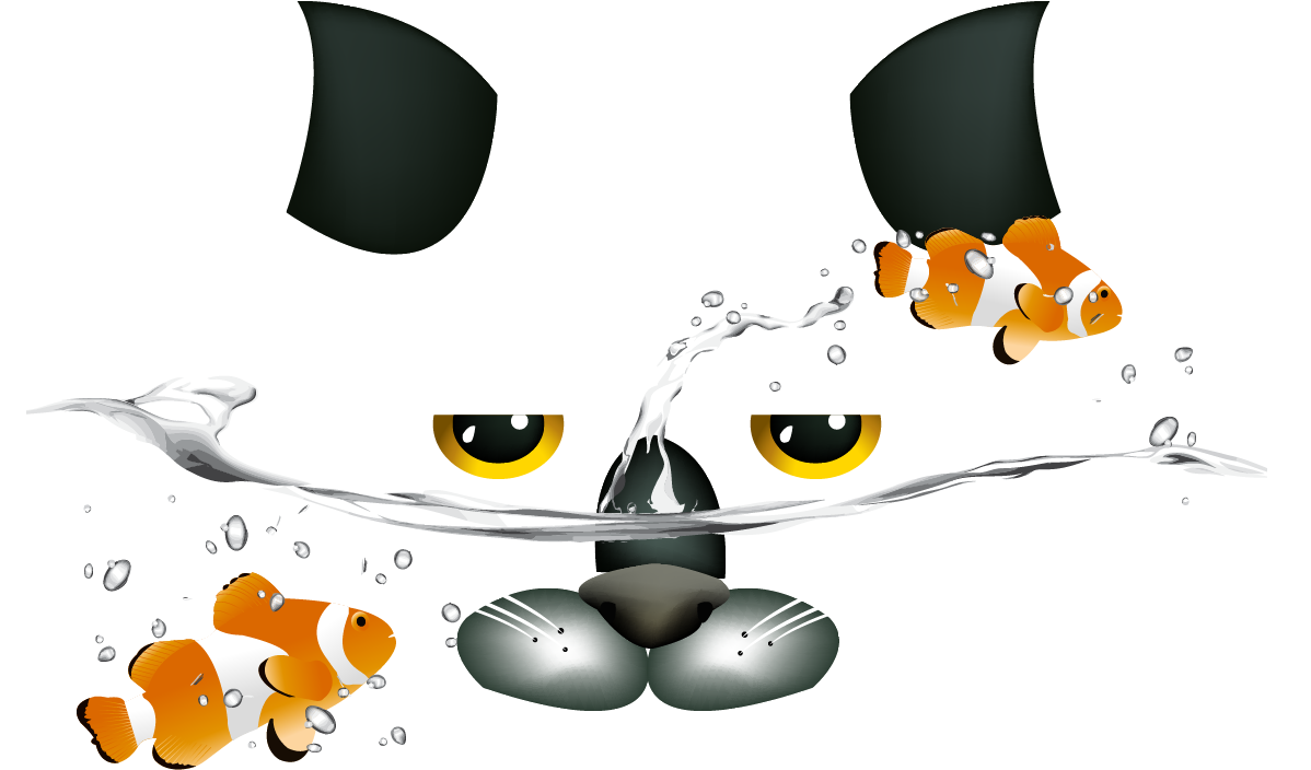 Painted Cats And Vector Goldfish Free Transparent Image HQ Clipart