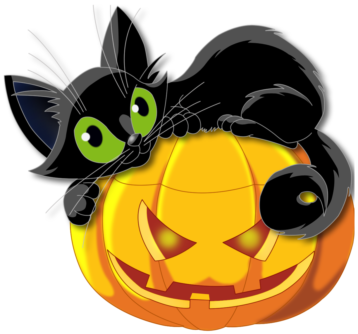 Halloween Cat Large Black Kitten With Transparent Clipart