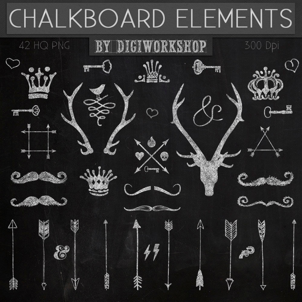 Chalkboard Chalkboard Elements With Crown Png Image Clipart