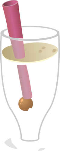 Bubbly Drink With Straw In Glass Clipart