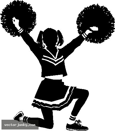Cheerleader Cheerleading Black And White On Dayasrionp Clipart