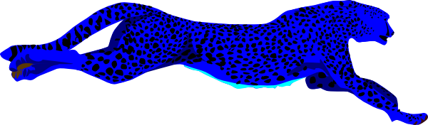 Blue Cheetah At Vector Download Png Clipart