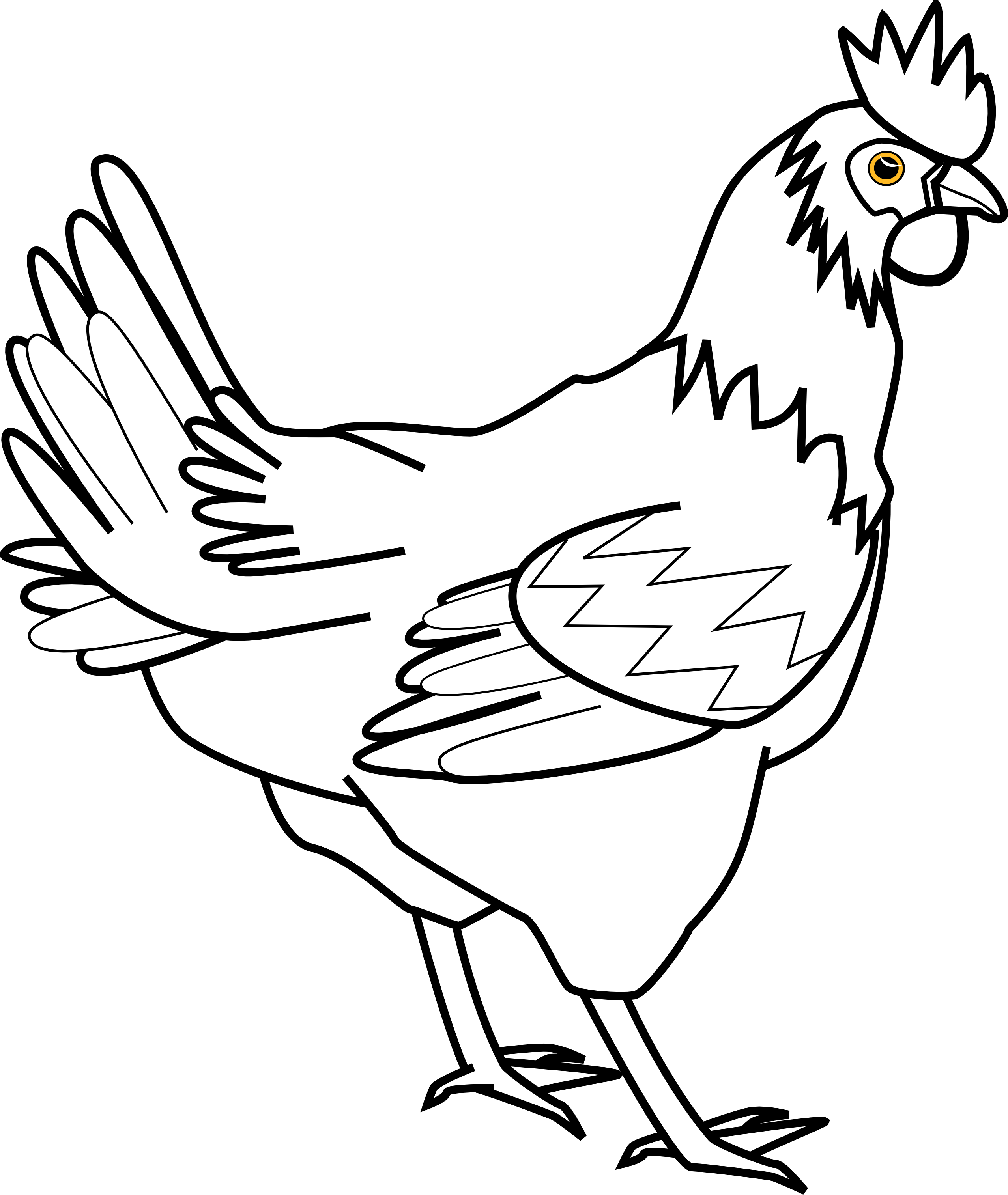Chicken Black And White Clipart Clipart