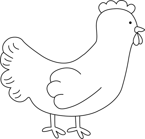 Black And White Chicken Black And White Clipart