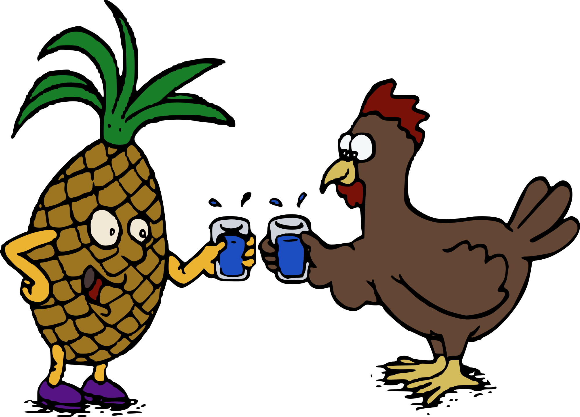 Free Pineapple And Chicken And Vector Image Clipart