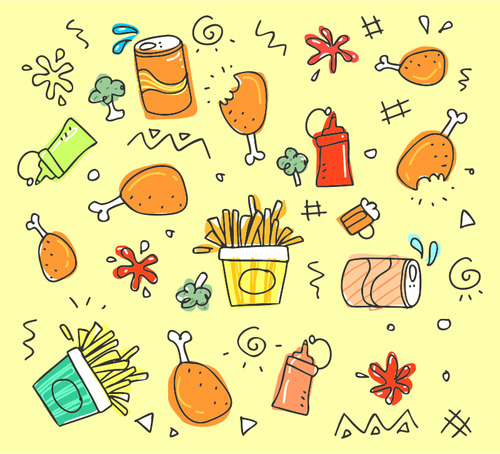 Food And Drink Pattern Clipart