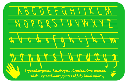 A Place Mat For Left Handed Children Learning To Write Clipart