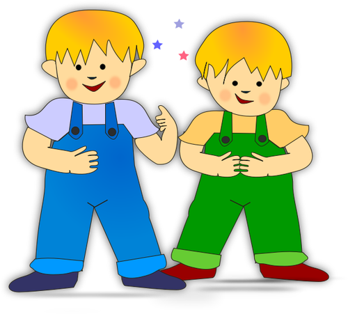 Of Twin Brothers Children Clipart