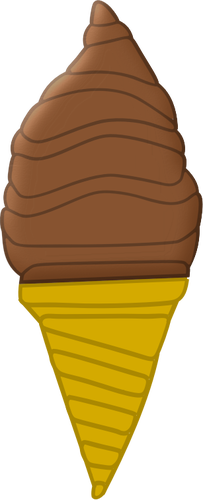 Image Of Chocolate Ice Cream In Cone Clipart