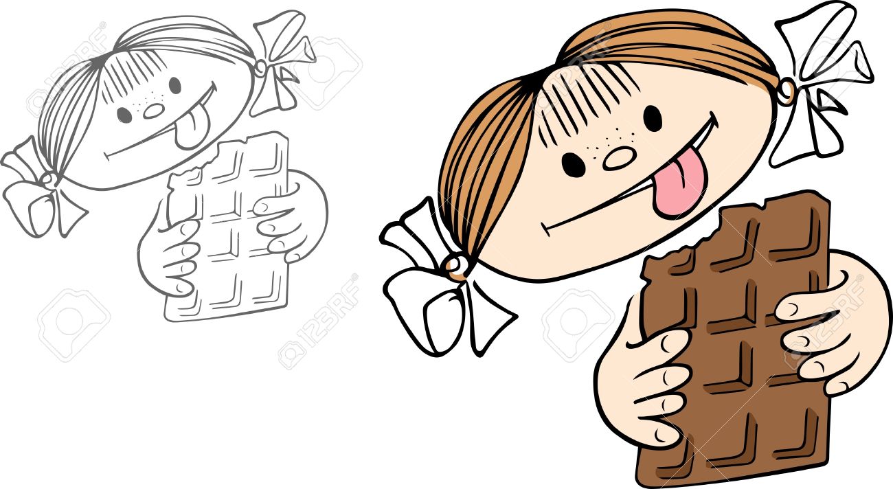 Eating Chocolate Transparent Image Clipart