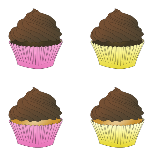 Chocolate Frosted Cupcakes Clipart
