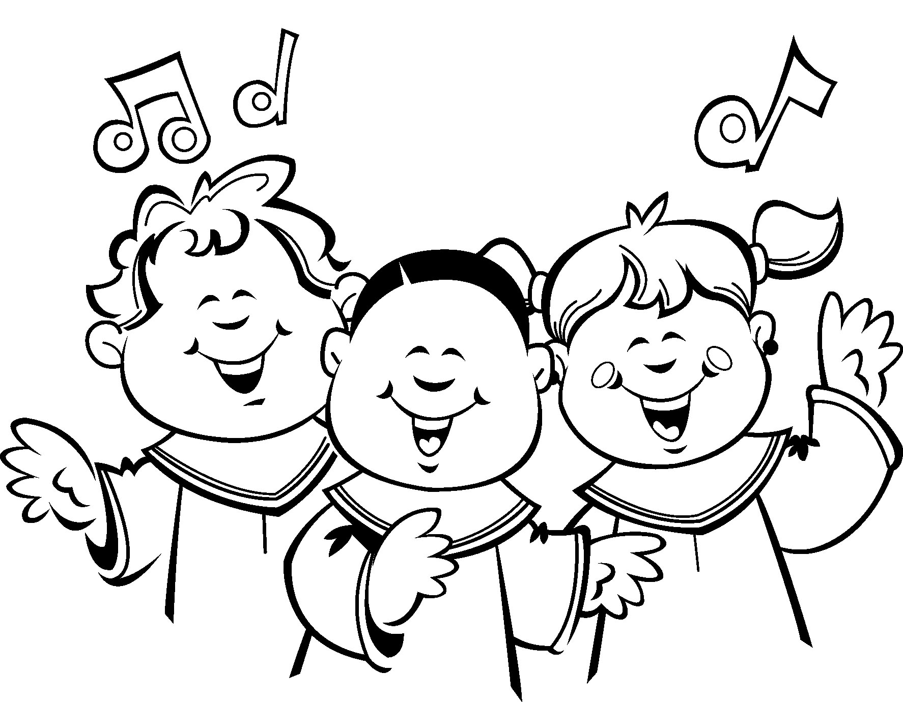 Children Choir Sketch Coloring Page Download Png Clipart