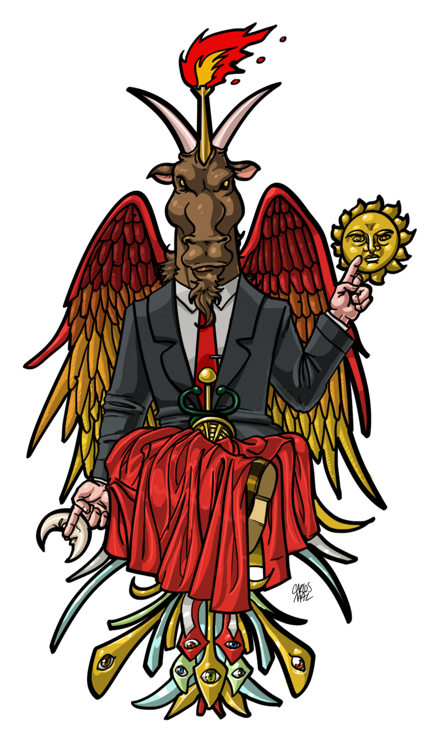 Of Demon Sigil Satanism Baphomet Pentagram Clipart
