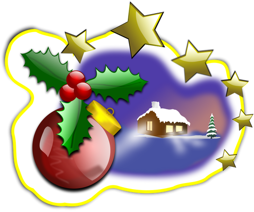 Christmas Landscape Illustration Clipart