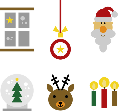 Festive Christmas Icons Clipart
