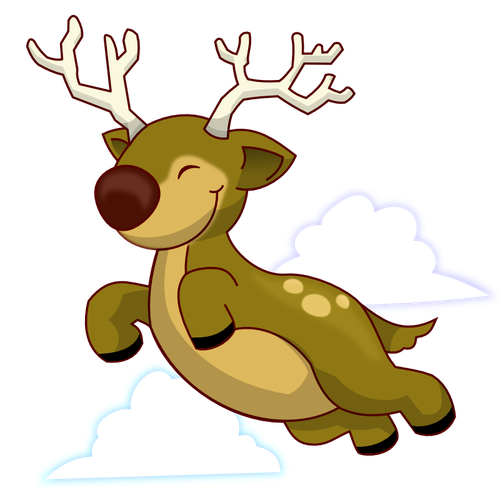 Flying Reindeer Clipart