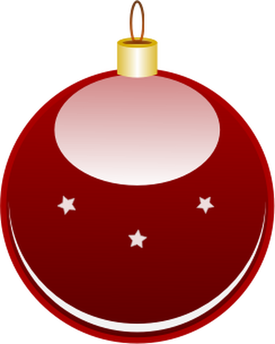Glossy Red Christmas Ornament Clipart