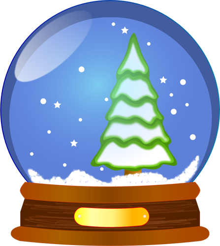 Snow Globe With Christmas Tree Clipart