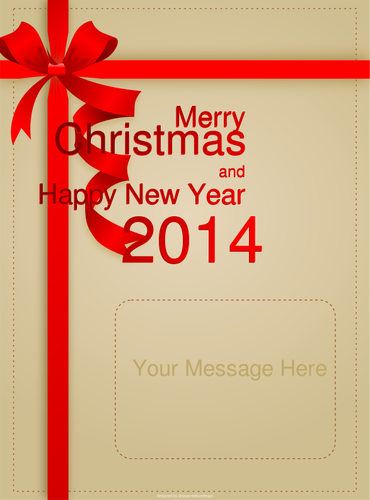 Marry Christmas And Happy New Year Red Themed Card Clipart