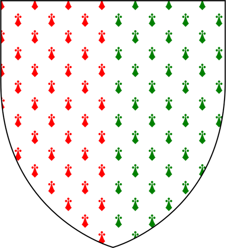 Shield With Red And Green Christmas Heraldry Clipart