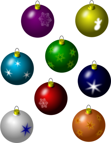 Selection Of Christmas Ornaments Clipart