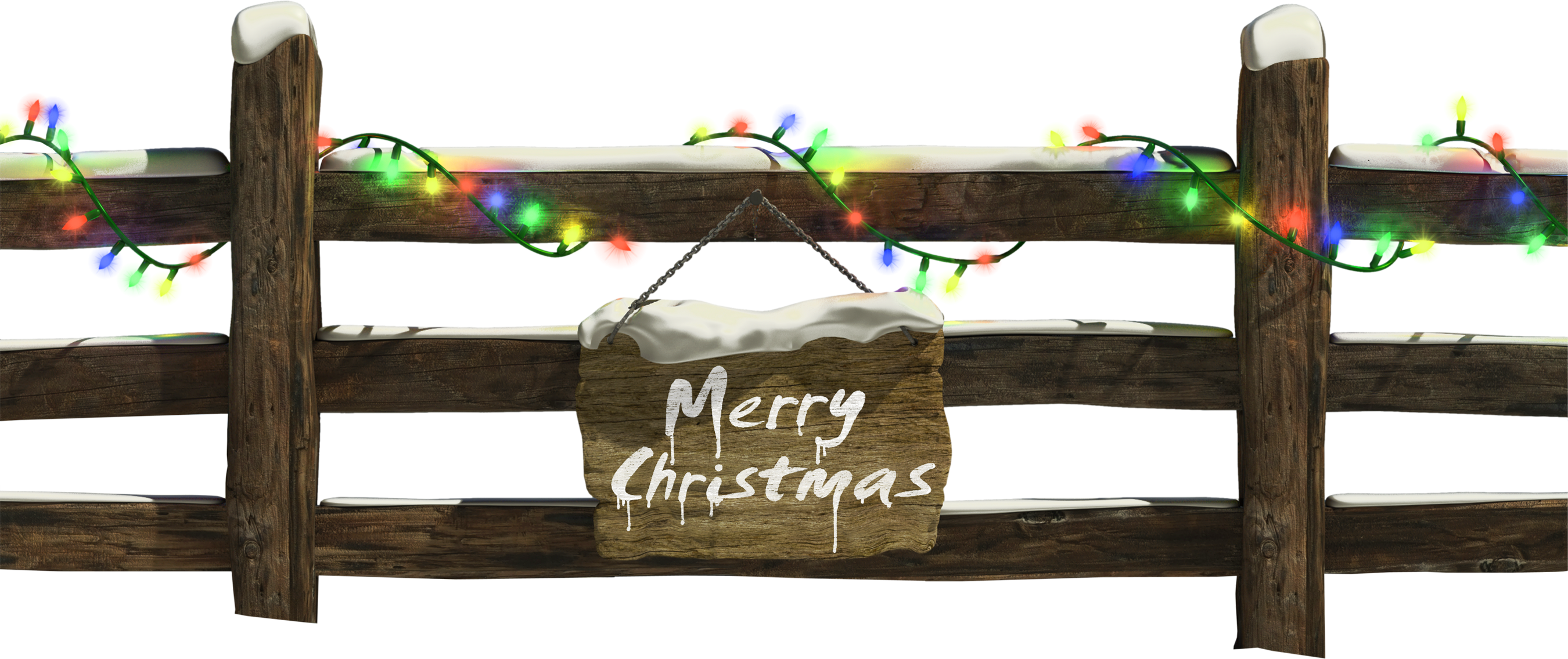 Fence Claus Decoration Lights Santa With Christmas Clipart