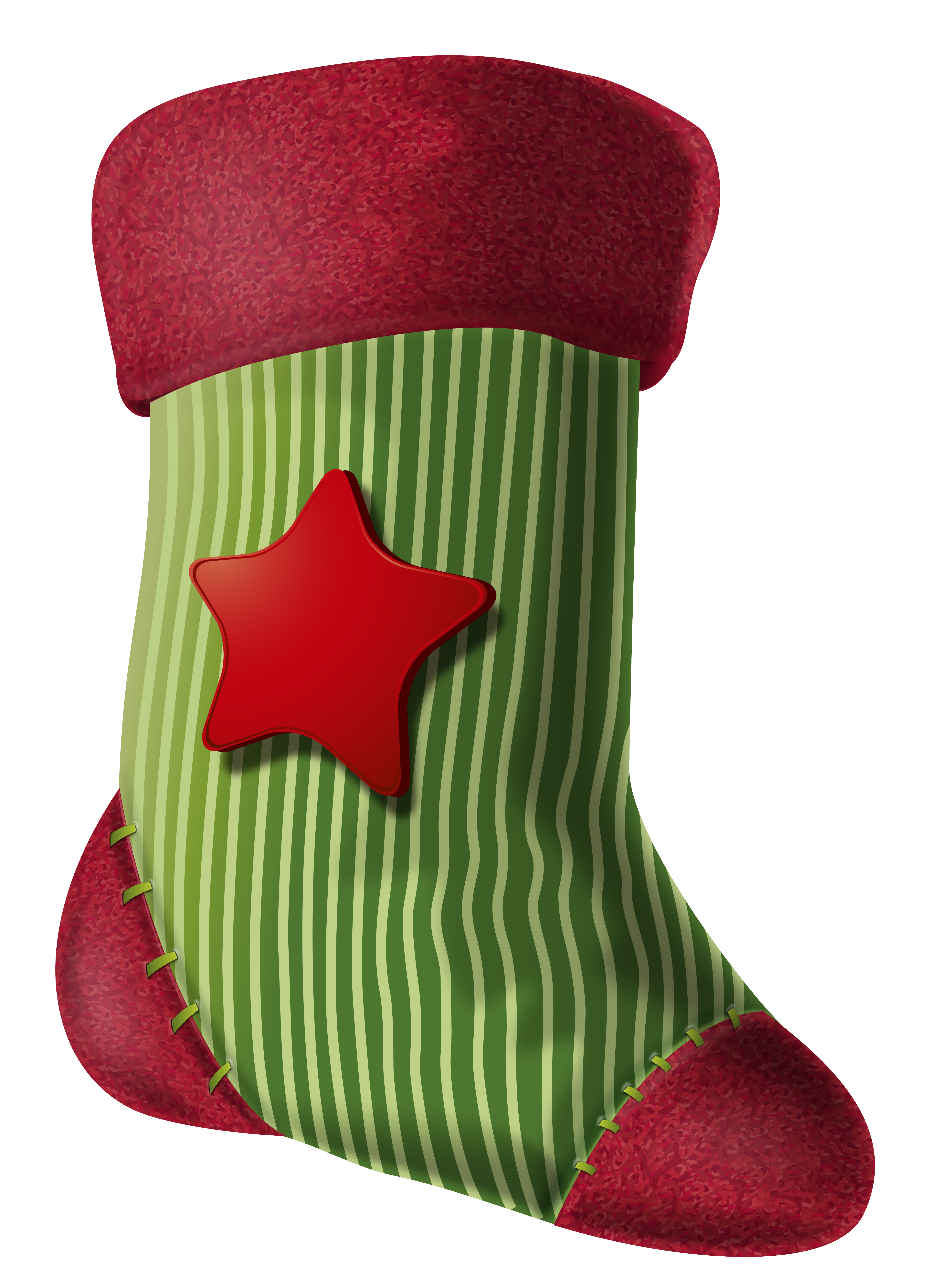 Star With Christmas Stocking PNG Free Photo Clipart