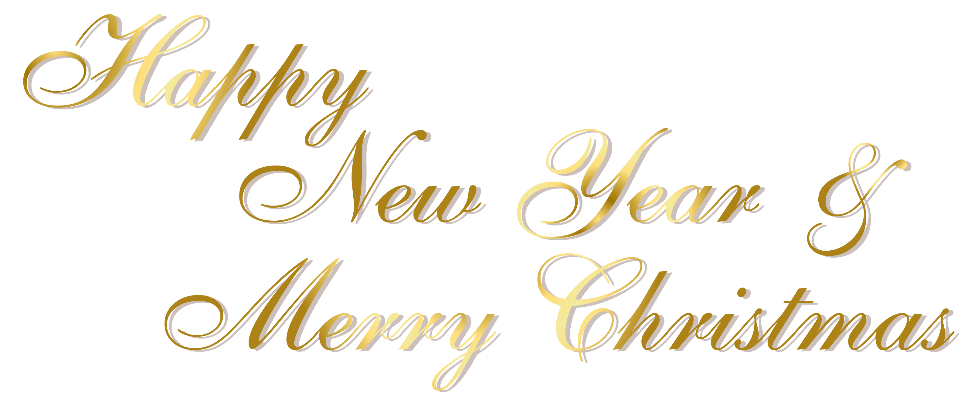 And Gold Text Day Merry Year Year'S Clipart