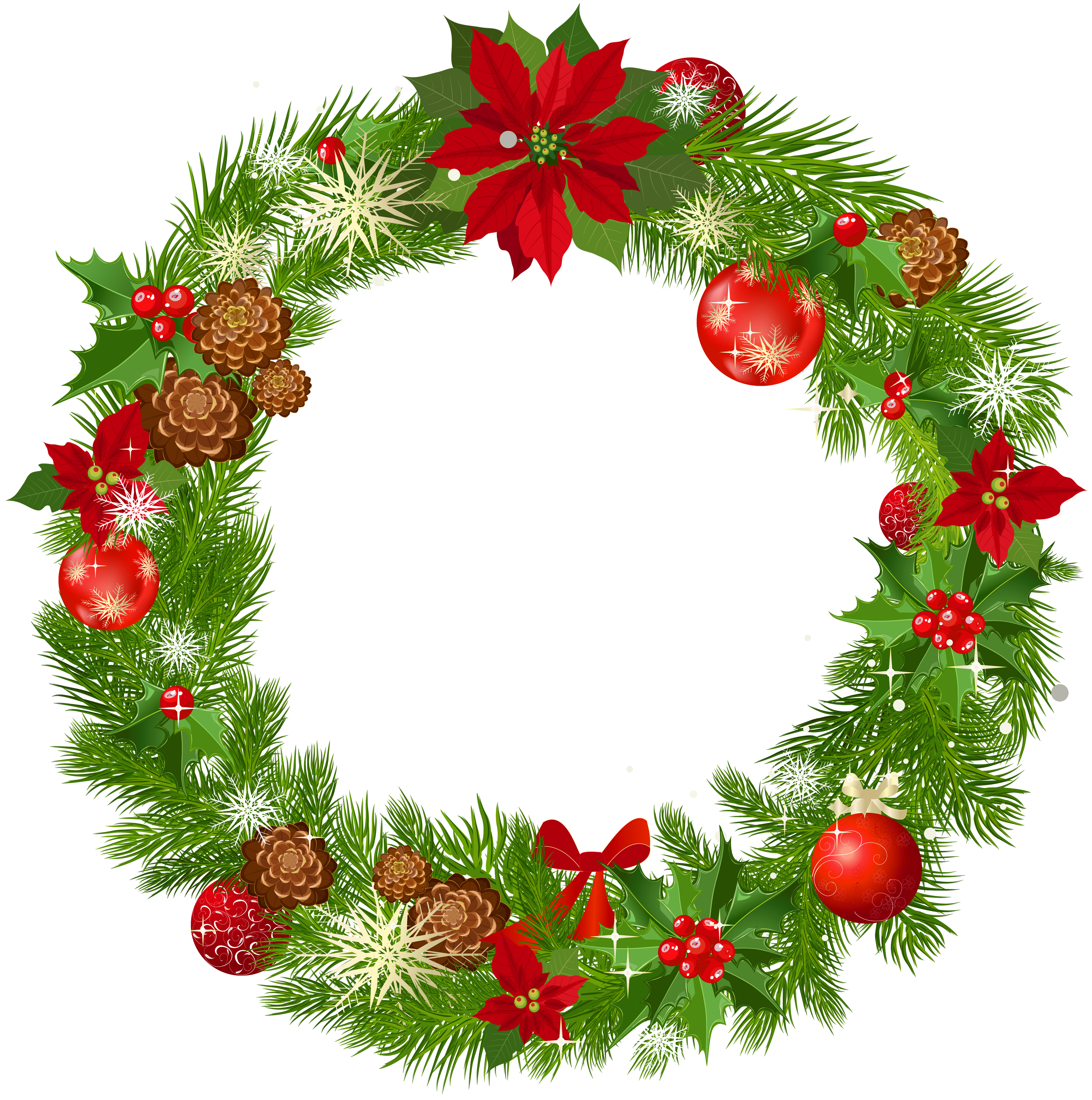 Large Deco Picture Wreath Decoration Christmas Clipart