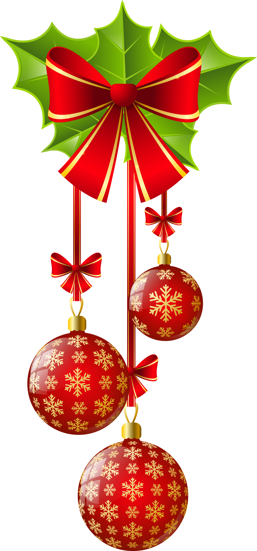 And Balls Ornament Bow Decoration Christmas Red Clipart