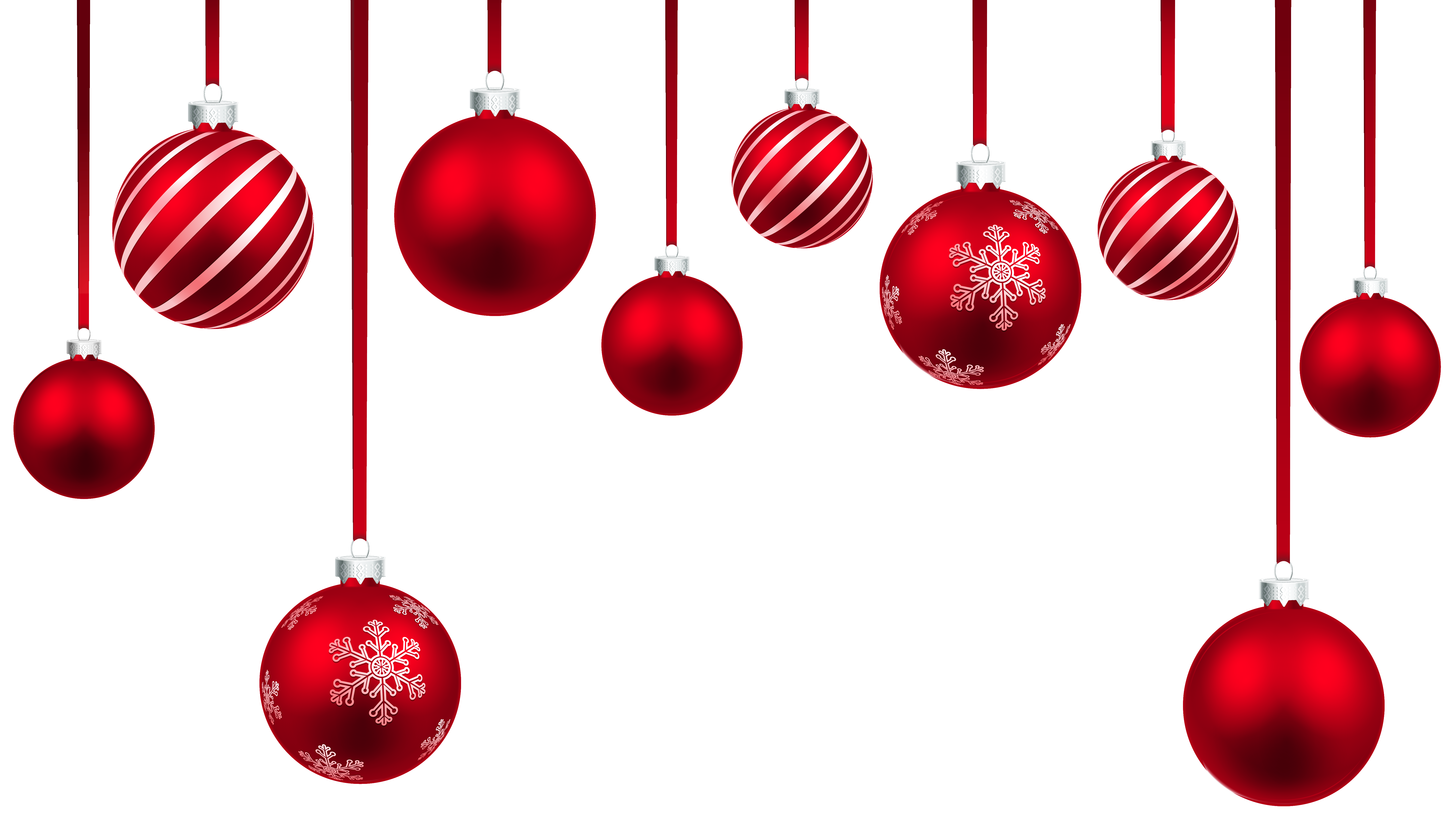 Decor Balls Ornament Hanging Christmas Red Clipart