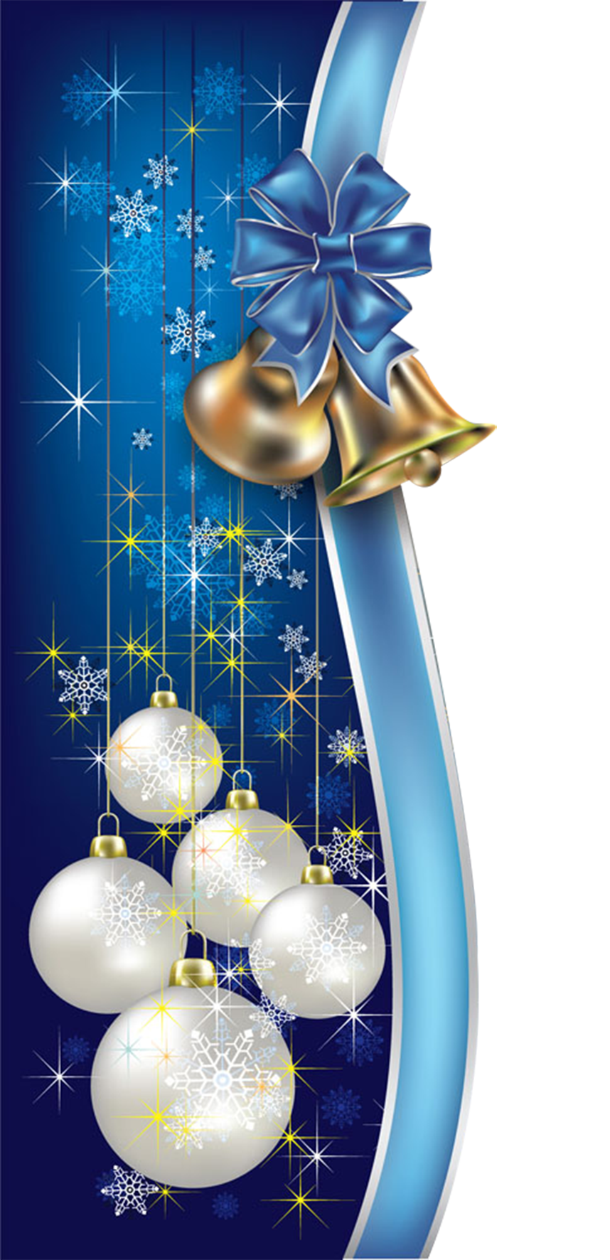 Blue Decorative Claus Tree Santa Year Borders Clipart