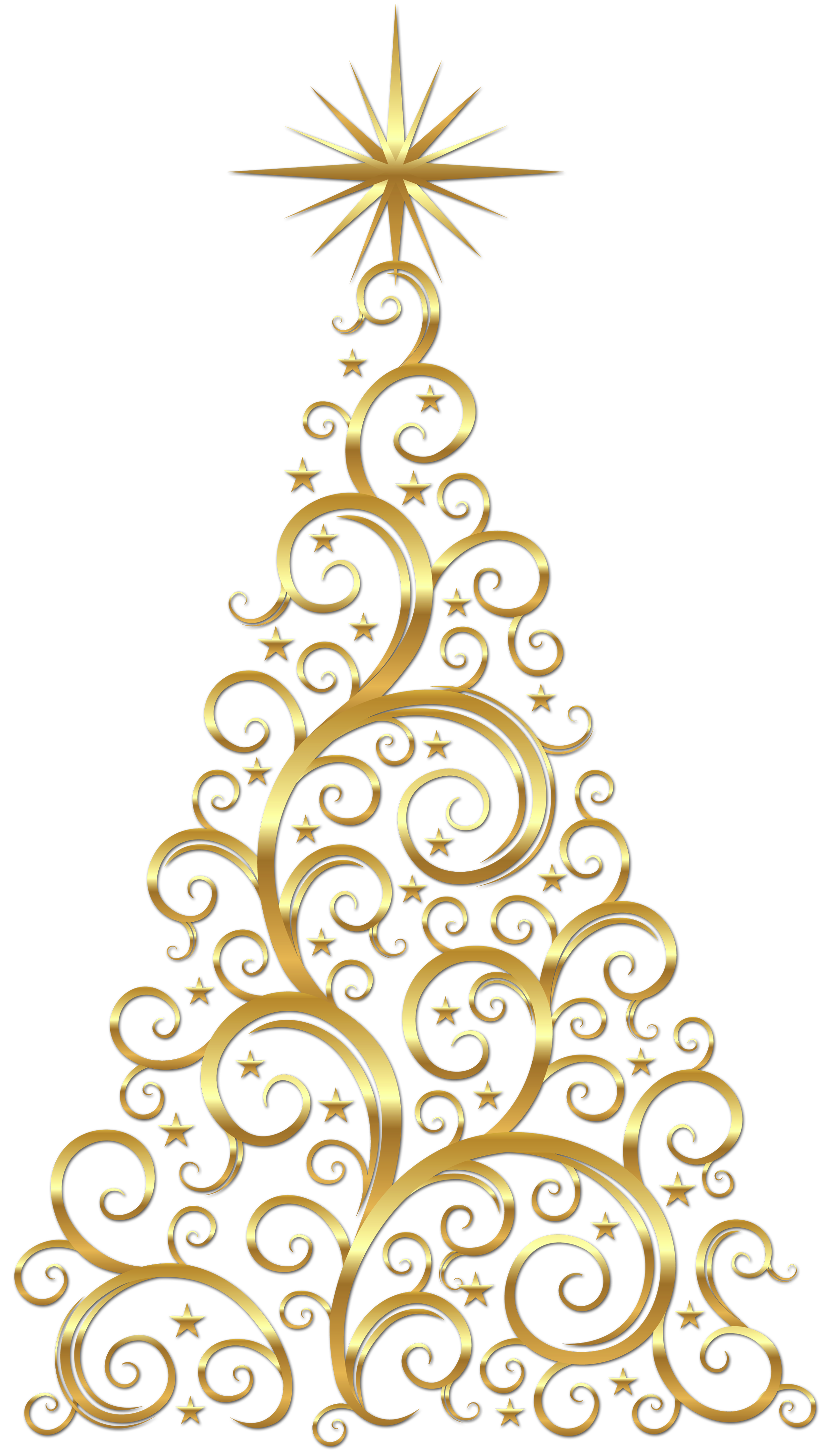 Deco Tree Transparent Gold Christmas Free Photo PNG Clipart