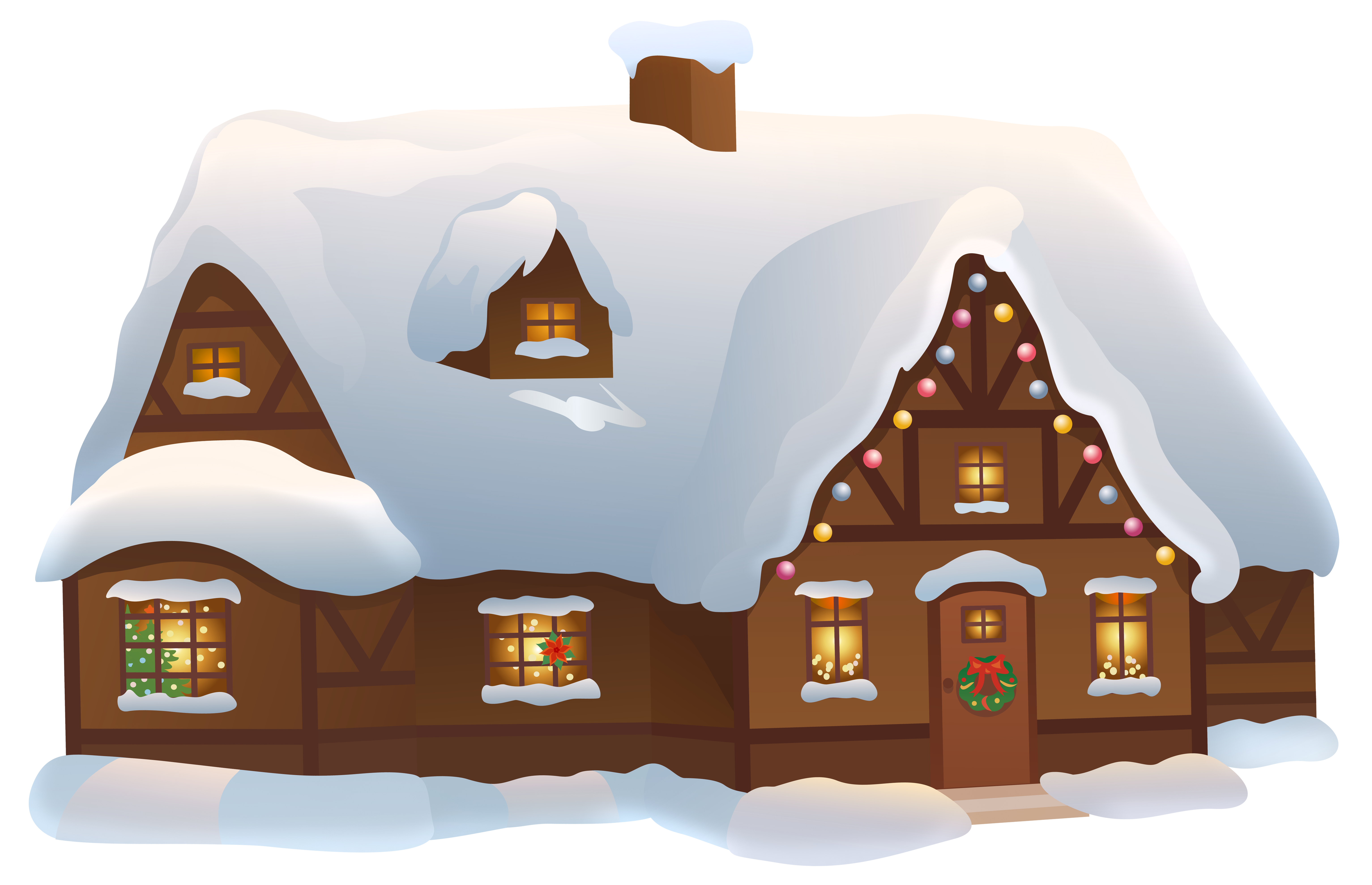 House Christmas Transparent Free PNG HQ Clipart